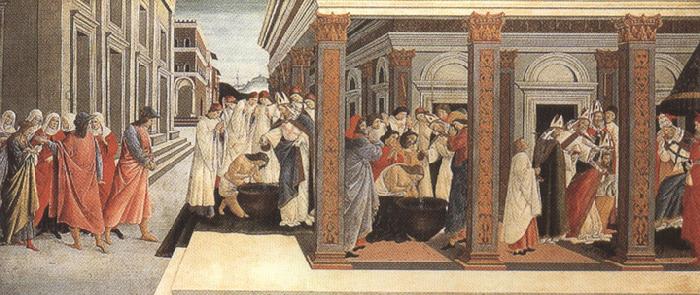 Sandro Botticelli Baptism,renunciation of marriage,appointment as bishop (mk36) oil painting image
